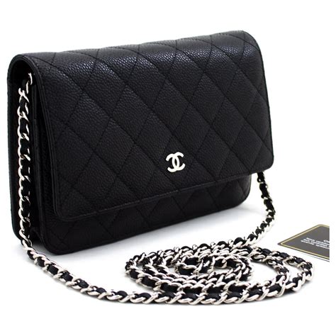 sac bandoulière chanel wallet on chain en cuir matelassé noir|Wallets on Chain .